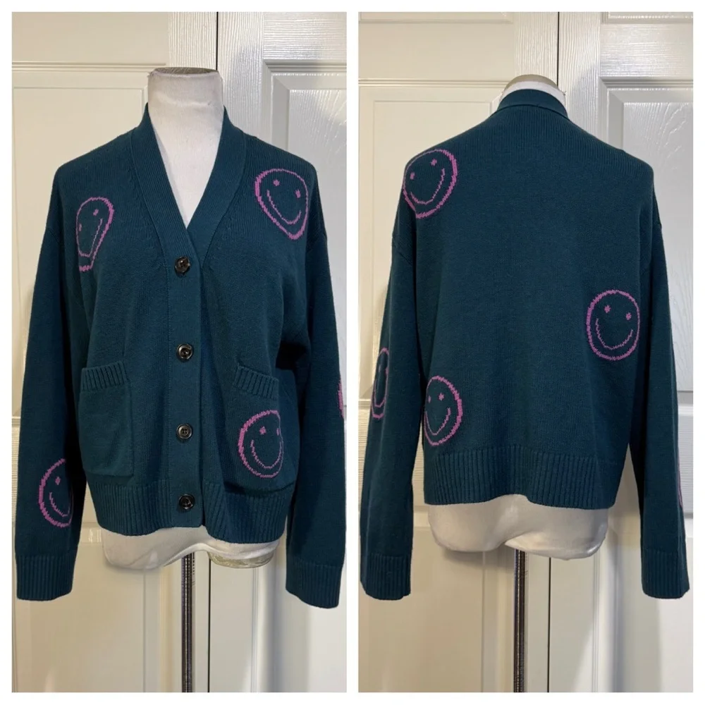 RAILS REESE CARDIGAN - FOREST SMILIES